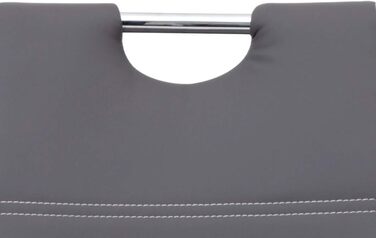 Набір обідніх стільців Hela Flora (4 шт.), штучна шкіра сірого кольору, металевий каркас, 42x57x98 см