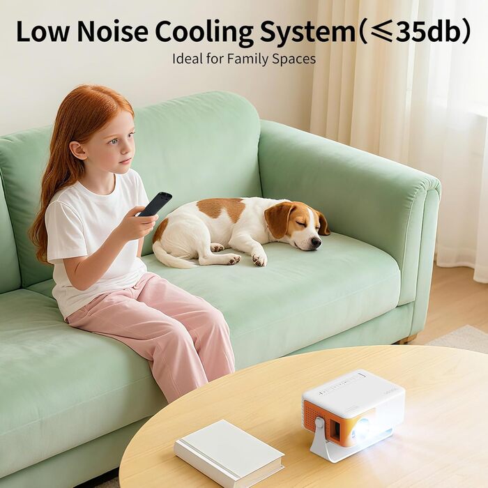 Міні проектор YOTON Y3 1080P: портативний для кінотеатру вдома, з авто-корекцією та HDMI/USB/Phone/PS5, жовтий