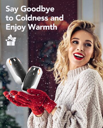 Електричні грілки для рук PHEJIE, 2 шт. - 3 режими нагріву, портативні, для активного відпочинку, кемпінгу, подарунок для жінок та чоловіків (чорний/білий)