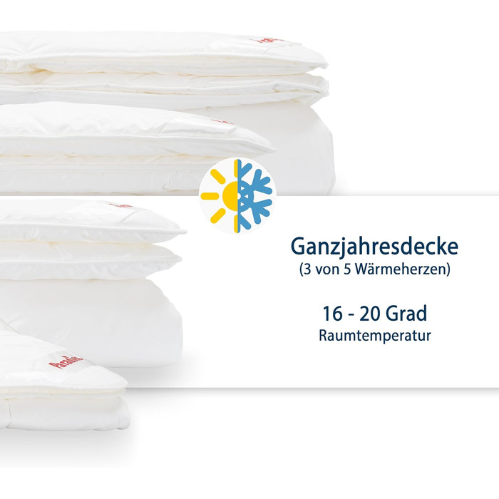 Ковдра Paradies Ganzjahresdecke 135x200 см - Prima Bio, тепла та дихаюча, стегане покривало для ліжка 135x200 см