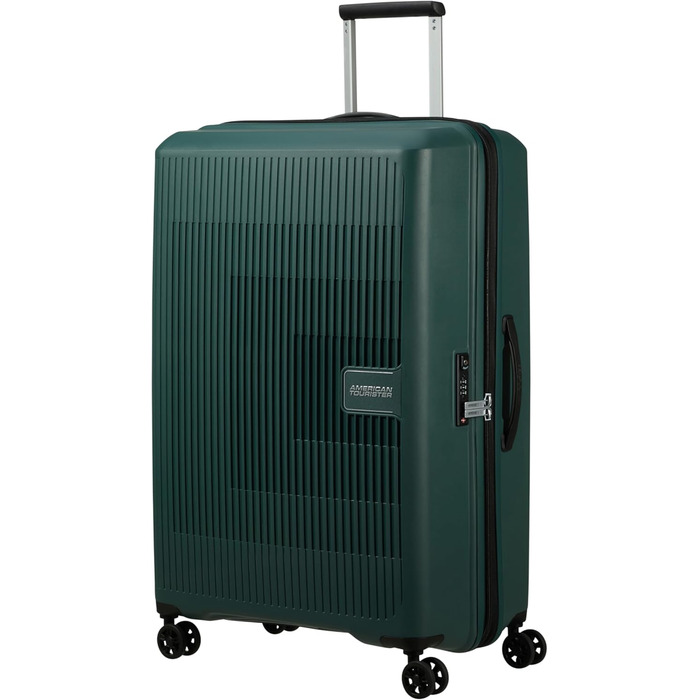 Валіза American Tourister Aerostep Spinner L, розширювана, 77 см, 101.5/109 л, зелена (Dark Forest)