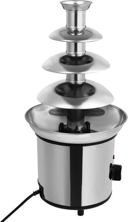 Шоколадний фонтан 4 яруси з функцією нагрівання, 170W, 2L, нержавіюча сталь, для кафе, готелів