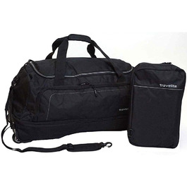 Дорожня сумка Travelite Basics XL з 2 рулонами, що складається на 78 см, чорний сріблястий