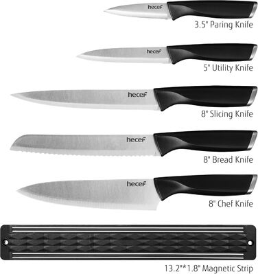 Набір кухонних ножів з бруском Messerblock, нержавіюча сталь, кухонна ножиці, 6 предметів, чорний