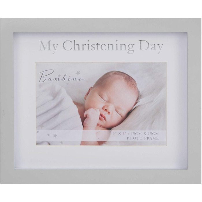 Рамка для фотографій Bambino My Christning Day, 15 x 10 см, пастельно-сіра