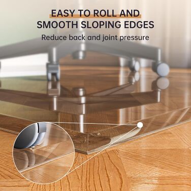 Захисна підкладка під офісний стілець з прозорого скла, 121 x 91 см, з заокругленими краями, для захисту підлоги, підходить для килимових та дерев'яних підлог