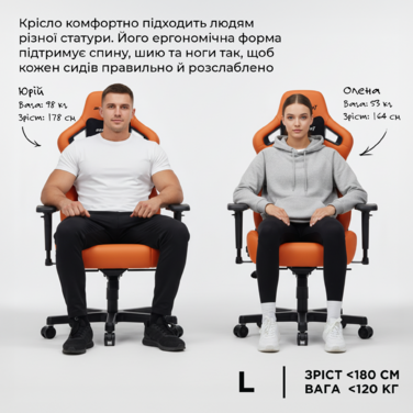 Крісло ігрове Anda Seat Kaiser 4 Black Fabric Size L