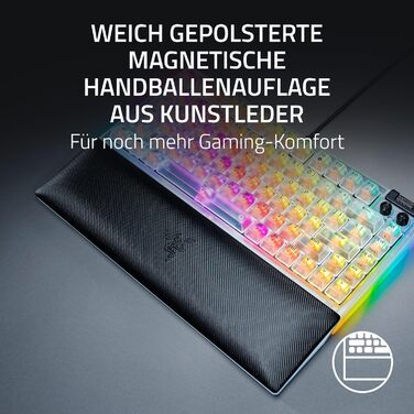 Razer BlackWidow V4 75% Phantom White: Механічна ігрова клавіатура з RGB підсвічуванням та Hot-swap