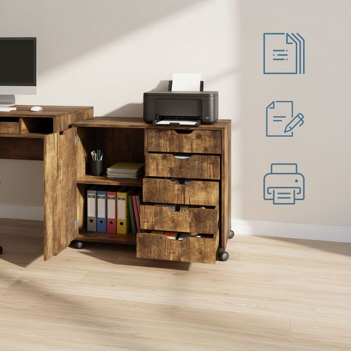 Relaxdays Роликовий контейнер з шухлядами та відсіками