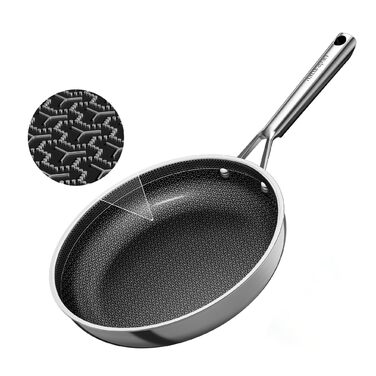 Набір сковорідок DiamondTitan Edelstahl 3 шт. (20+24+28 см), антипригарне покриття кераміка, для всіх плит, з лазерним рельєфом, не нагрівається ручка, для миття в посудомийній машині