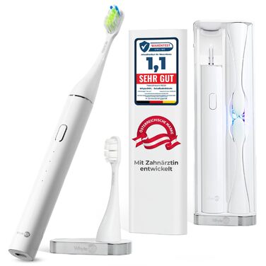 Звукова зубна щітка WhyteDOT® Premium: тиха, ефективна, з алюмінієвим корпусом, UV-футляром та до 6 тижнів роботи