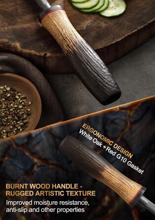 Набір кухонних ножів XINZUO Damaststahl: професійний шеф-ніж, кухонні ножі з дамаської сталі, преміум-якість, ергономічна ручка з білого дуба, серія Mo (заточувач у комплекті)