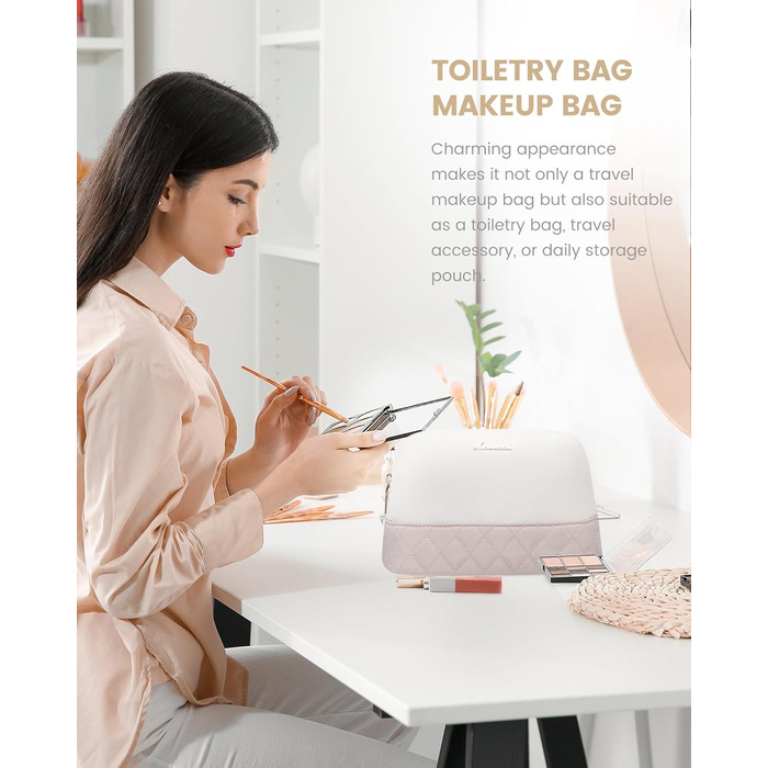 Сумка-мішок LOVEVOOK для подорожей: жіноча дорожня сумка-мішок з відділенням для взуття та мокрих речей, 2 шт. (35л, Beige & Khaki)