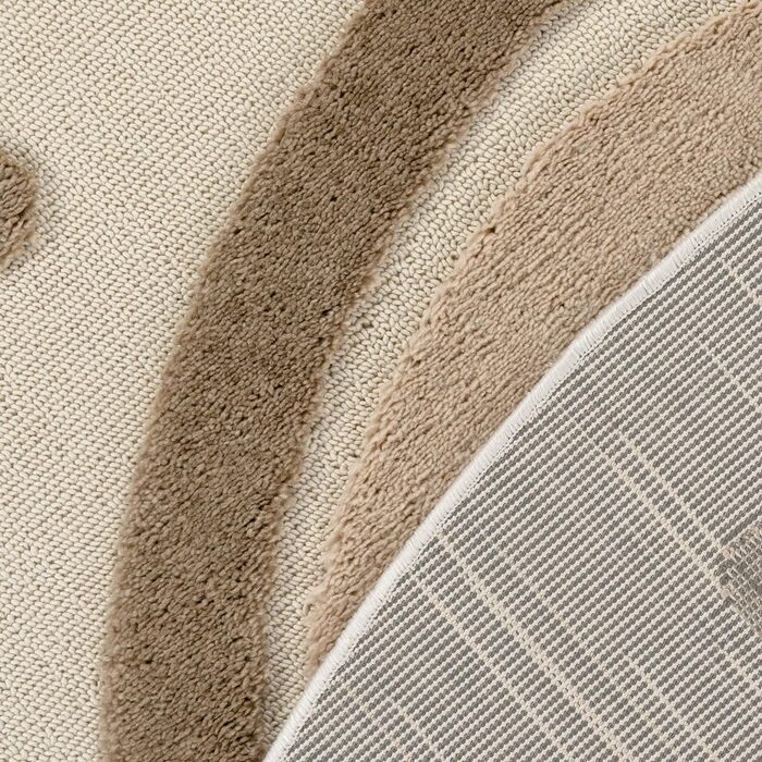 Домашній килим Paco Дитяча кімната Дитячий килимок Ігровий килимок Ігровий килимок Ігровий килимок Мотив короткого ворсу Сонце 3D ефект М'який сучасний декор, Розмір 160 см Круглий, Колір Пісок 160 см Круглий пісок