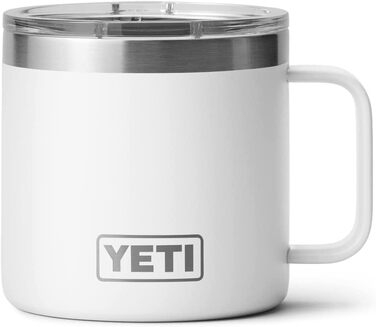 Чашка YETI Rambler, нержавіюча сталь, 14 унцій (414 мл) (біла)