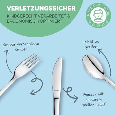 Персоналізований дитячий столовий набір Kinderbesteck з гравіюванням імені – ідеальний подарунок для хлопчика, 3 роки, набір столових приборів з нержавіючої сталі