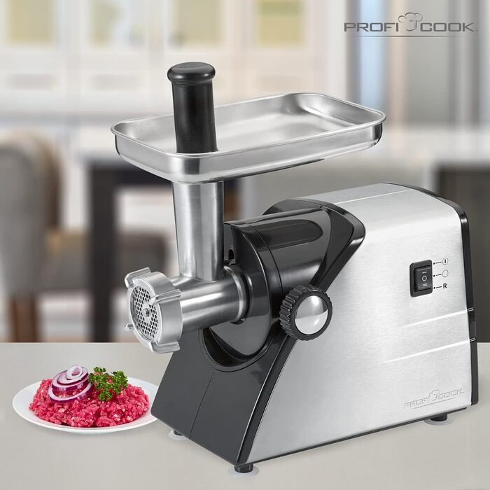 Електрична м'ясоподрібнювач Profi Cook PC-FW 1060 з набором аксесуарів, 1000W, нержавіюча сталь