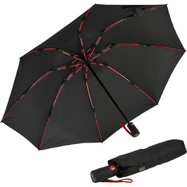 Зворотний перевернутий отвір скловолоконний кишеньковий парасольку з кольоровими спицями - чорно-червоний