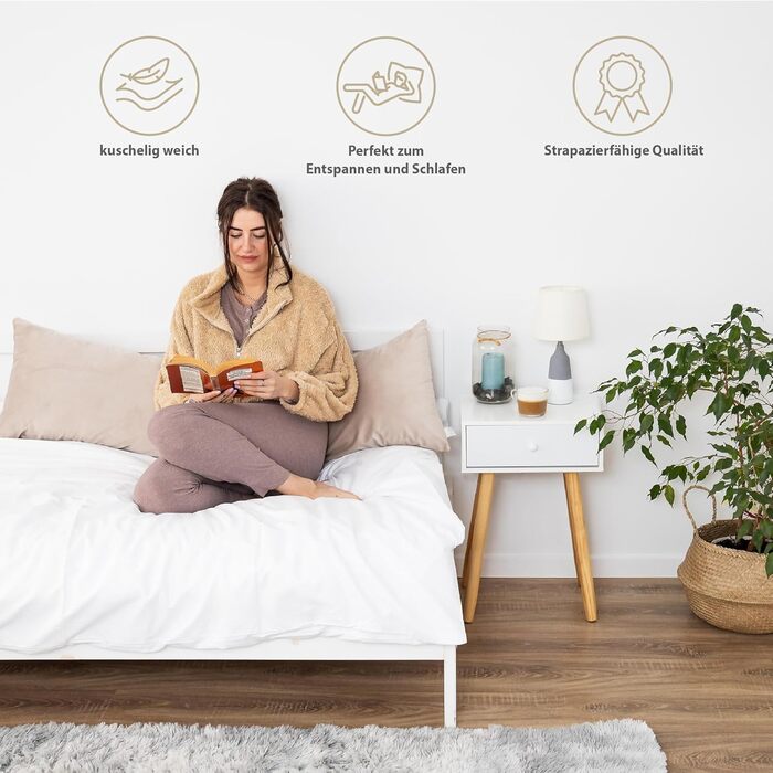 Подушка для вагітних та годування Totsy Baby 40x145 см, подушка для сну на боці з чохлом, сертифікат Oeko-Tex, бежева