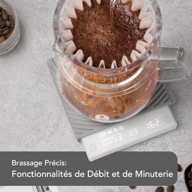 Ваги для кави TIMEMORE з таймером, контролем потоку, точність 0,1г, автоматичний таймер, ємність 2000г, чорний