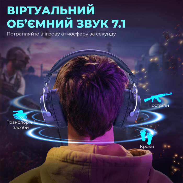 Навушники Fifine H16 7.1 Black RGB