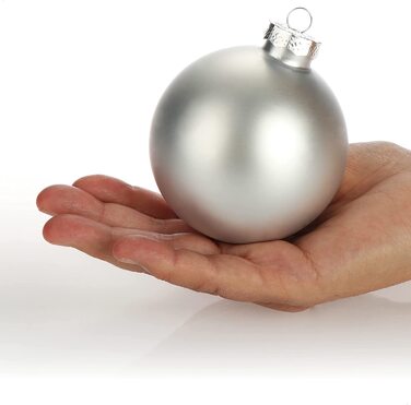 Різдвяна куля-скляні ялинкові кулі для різдвяної ялинки-прикраси для різдвяної ялинки-ялинкові прикраси-скляні кулі (8 см, сріблястого кольору), 12 шт.