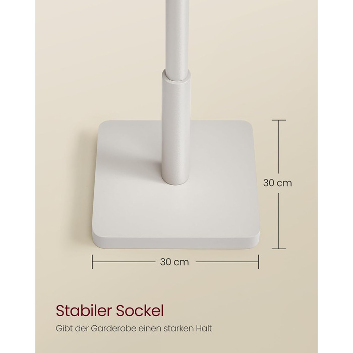 Стійка для одягу VASAGLE, дерев'яна, з 8 гачками, для передпокою, RCR010B01 (Капучино-бежевий)