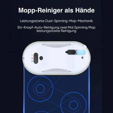 Робот для миття вікон, 5600 Па, електричний, 3 режими миття, інтелектуальна навігація, розпізнавання країв, з пультом дистанційного керування, бак 40 мл, для гладких поверхонь