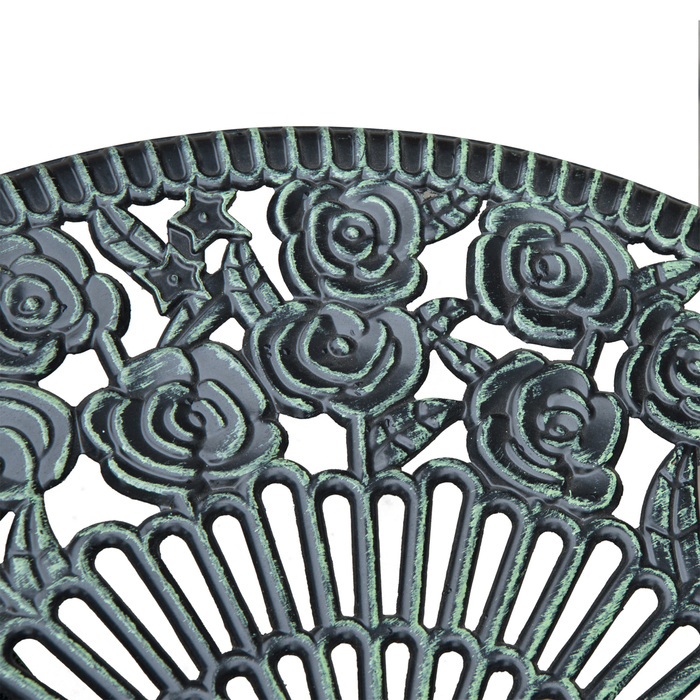 Набір садових меблів Bistroset на 2 особи: балконний набір з литого алюмінію, античний зелений