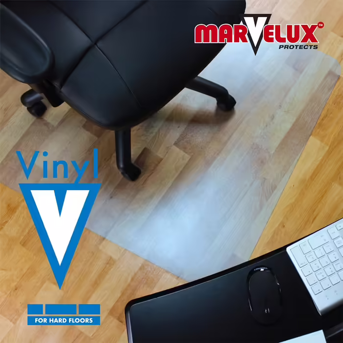 Прозорий вініловий килимок Marvelux для захисту підлоги, 116x130 см, прямокутний, для офісного крісла, без фталатів, підкладка під стілець, для твердих підлог, різні розміри