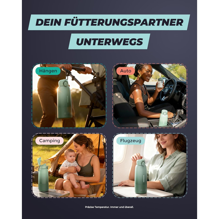 Портативний підігрівач для пляшечок Wemoh з самоочищенням, точним контролем температури, 450 мл та швидким нагрівом 100W для дитячого харчування та води