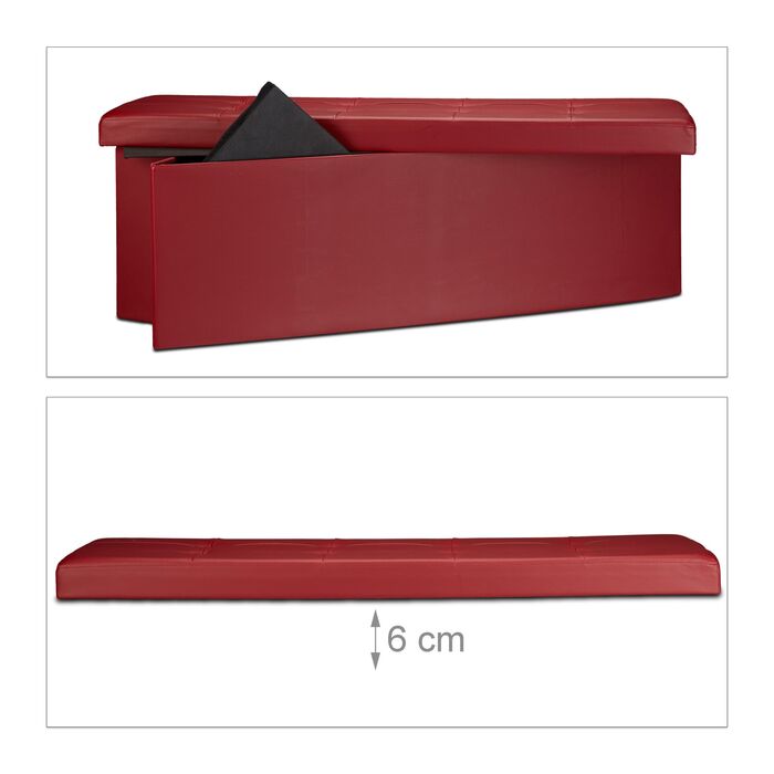 Relaxdays Складана лавка з екошкіри