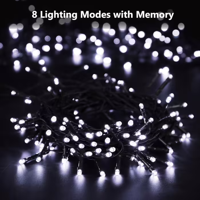 Гірлянда BrizLabs на сонячній батареї, 22 м, 200 LED, водонепроникна, 8 режимів, холодне біле світло, для вулиці, саду, тераси, будинку, весілля, Різдва