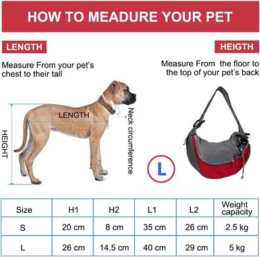 Сумка для собак DMSL Рюкзак для собак сумка для перенесення Переноска для маленьких собак і кішок-для забезпечення безпеки і комфорту вашого вихованцяможе перевозити менше 5 кг, Розмір 37 x 29 x 25 см L (менше 5 кг) червоний