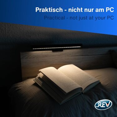 USB лампа REV Monitor з акумулятором, 49 см, кріпленням, 130 лм, 3 кольори, чорна