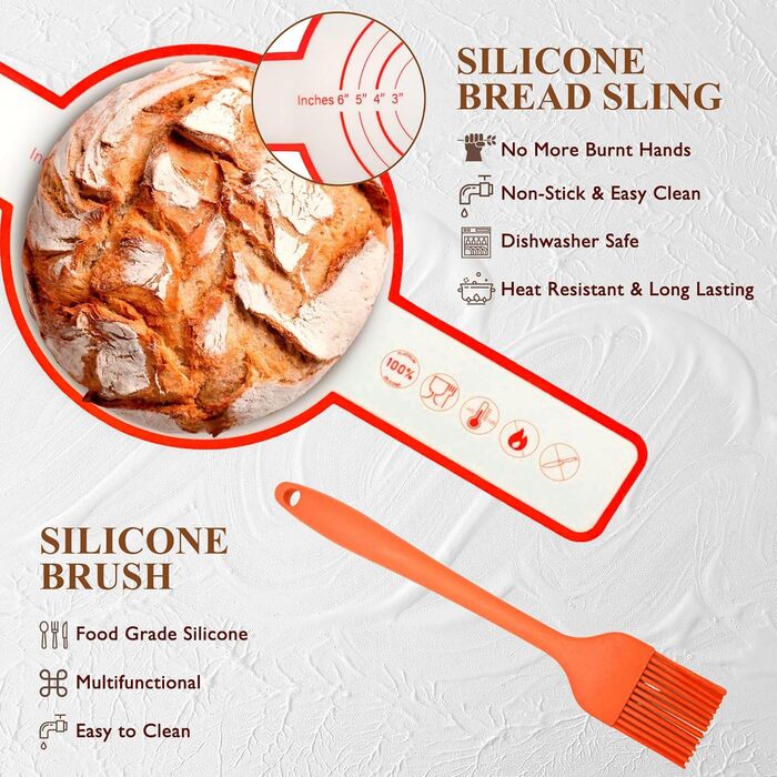 Набір для розпирання хліба (10 шт.), 23 см, для закваски, з лопаткою та лімі, аксесуари для випічки, для початківців