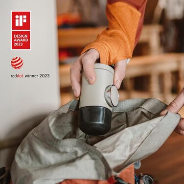 WACACO Minipresso NS2 - портативна кавомашина для Nespresso капсул, ручна, бежевий колір