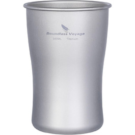 iBasingo Титановий стакан для кемпінгу 600мл, 380мл - легкий, міцний, для напоїв, з об'ємом 380мл та 600мл Ti3233D, Ti3232d