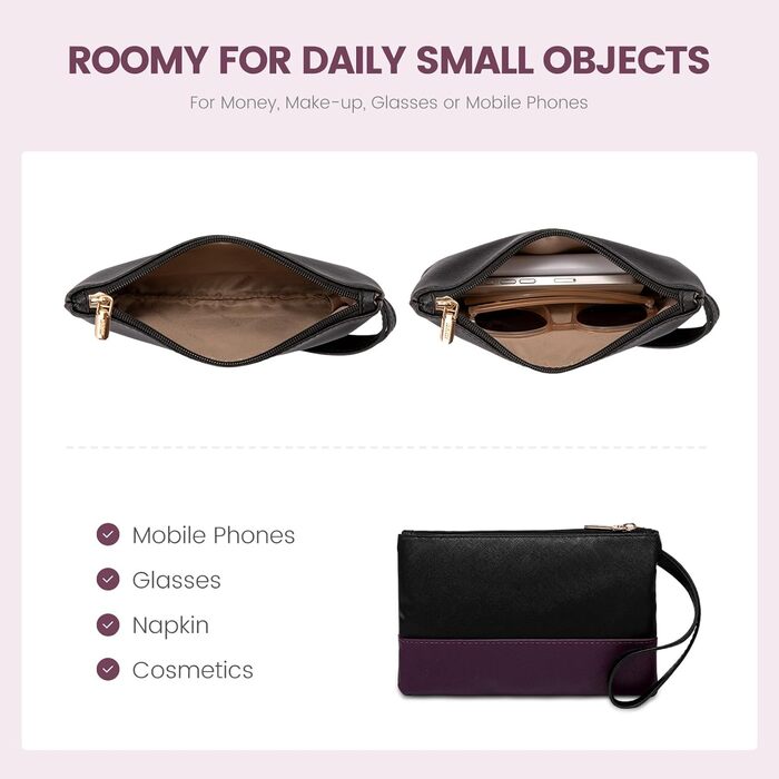 Сумка LOVEVOOK для жінок, велика, 15.6 дюймів, для ноутбука, робоча, елегантна, однотонна, шкіряна, для школи, офісу, ділових поїздок, shopper, tote bag (15.6 дюймів, фіолетово-чорна)