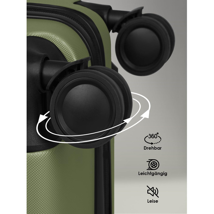 Набір валіз Smartbox Hartschalen 3-в-1 для жінок та чоловіків | Легкі та міцні валізи з ABS-пластику | 4 колеса та кодовий замок (Edition 05) (Оливковий, Набір валіз (3-в-1))