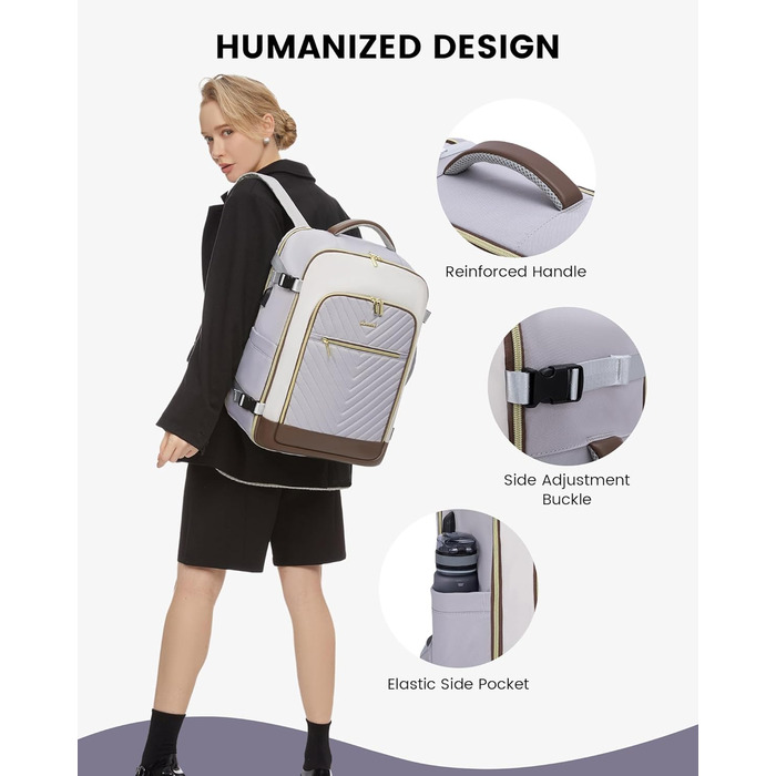 Рюкзак LOVEVOOK для ручної поклажі 40L: жіночий, для подорожей, з відділенням для ноутбука 17.3