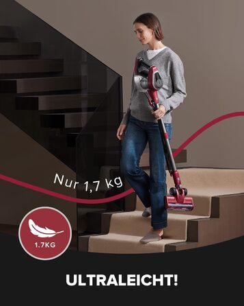 Ручний пилосос Vexilar C8 з кабелем - 600W, 60kPa, 7м кабель, безперешкодна щітка для підлоги, 1.5L безмішковий контейнер для твердих поверхонь, килимів та шерсті тварин