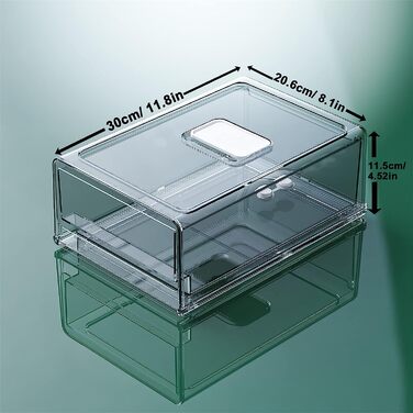 Органайзери для холодильника YekouMax 2 шт 30x20,6x11,5 см прозорі