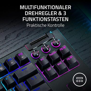 Механічна ігрова клавіатура Razer BlackWidow V4 TKL HyperSpeed з Green Switch (RGB Chroma, 6 макро-клавіші, QWERTZ DE-Layout)