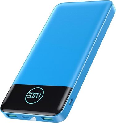 Порти, LED, для iOS/Android, синій, 10000mAh, 22.5W PD QC 3.0, USB C, 3