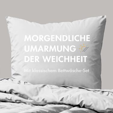 Світло-блакитна постільна ковдра Sleeptime з 100% бавовни, 200x200 см, комплект з 2 наволочками 80x80 см (135x200 см, 4 шт., білий) - м'яка, без прасування, на блискавці