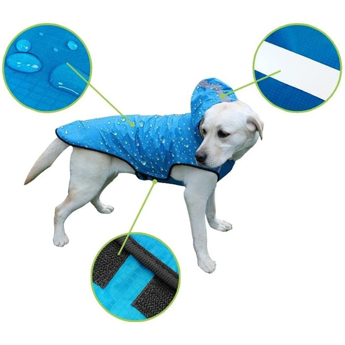 Дощовик для собак фіолетовий водонепроникний світловідбиваючий
