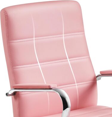 Крісло офісне Yaheetech ергономічне з підлокітниками, для дому та офісу, на коліщатках, рожеве
