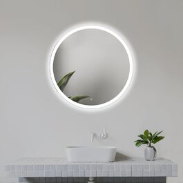 Круглий дзеркало для ванної кімнати 80 см з LED підсвічуванням та сенсорним вимикачем