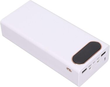 Портативний акумуляторний блок з РК-дисплеєм, 2 USB, Micro Type C, для всіх мобільних телефонів (білий), 16